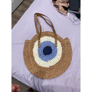 NEW Raffia Evil Eye Nazar Greek Tote Bag